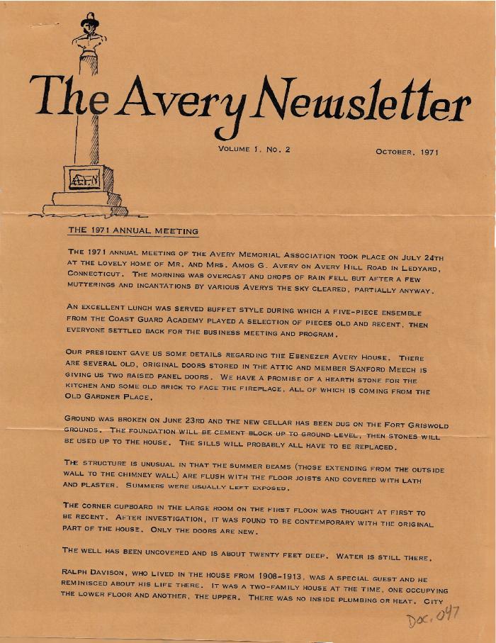 Avery Newsletter - Vol. 1, No. 2