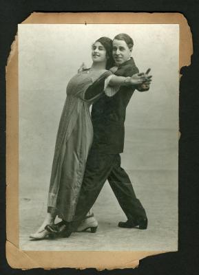 Photograph: Hamlin and Mack, in "shadow" dancing position looking at the camera