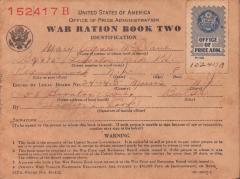 U.S. War Ration Book Two Identification, World War II