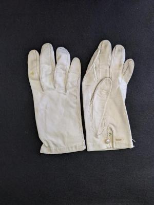 Gloves, White Leather