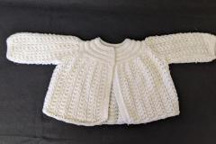 Children's Cardigan, White Knit