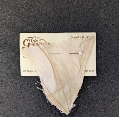 Fabric Sample and Business Card from the General's Residence Bridal Boutique