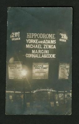 Postcard: Cornalla & Eddie on London Hippodrome marquee
