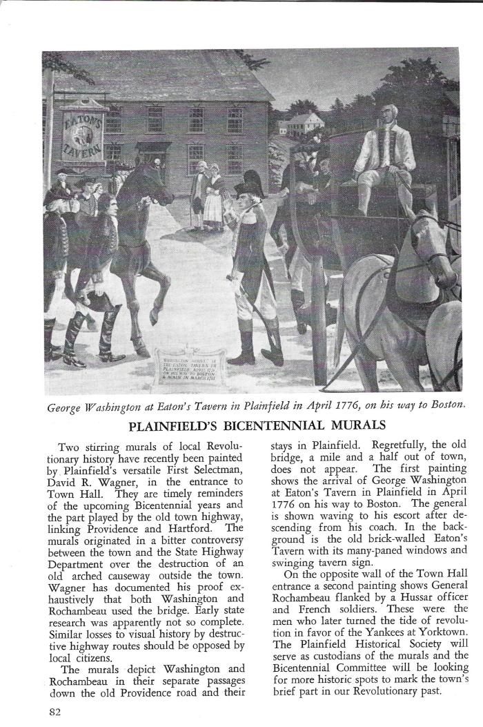 Connecticut League of Historical Societies, Inc. Bulletin; Vol. 25, No. 4 p. 82 Plainfield's Bicentennial Mural