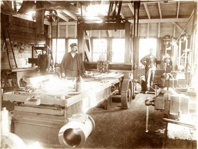 Interior view of Hazard Powder Company machine shop
