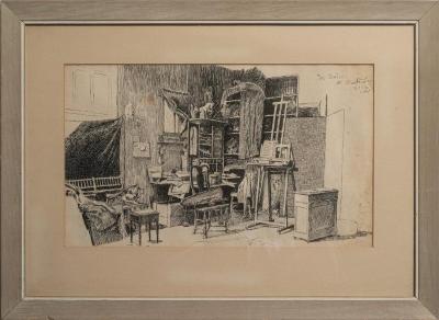 Drawing, The Studio at Huntington LI NY 1885