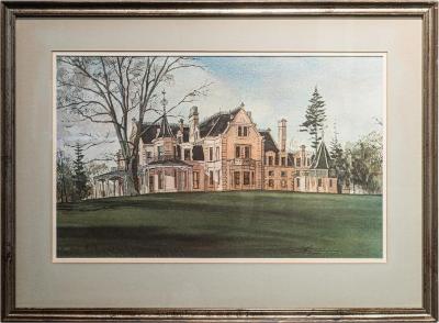 Painting, Watercolor of Lockwood-Mathews Mansion