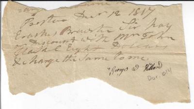 Order to pay from George Willard