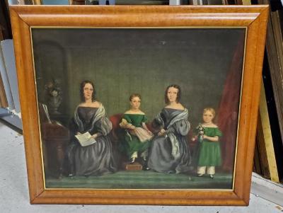 Painting, Untitled Portrait of Four Young Girls in a Parlor