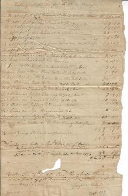 Bill of Articles for Meeting House