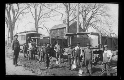 Trolley Workers Laying the Rails, Windsor, CT, 1902