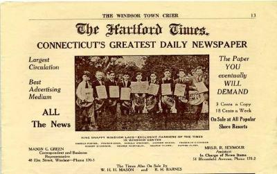 Nine Snappy Windsor Lads - Exclusive Carriers of the Times in Windsor Center, 1917
