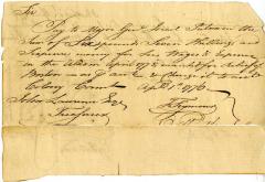 Receipt for Payment to Israel Putnam for the Lexington Alarm, April 1775