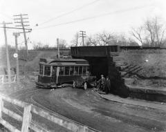 Railroad underpass known as the "Death Trap" circa 1910