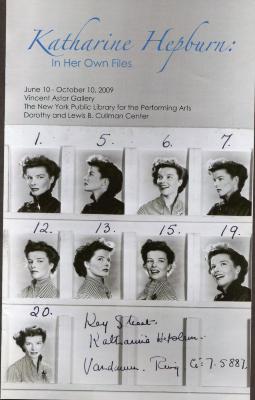 Brochure "Katharine Hepburn: In Her Own Files," from NYPL