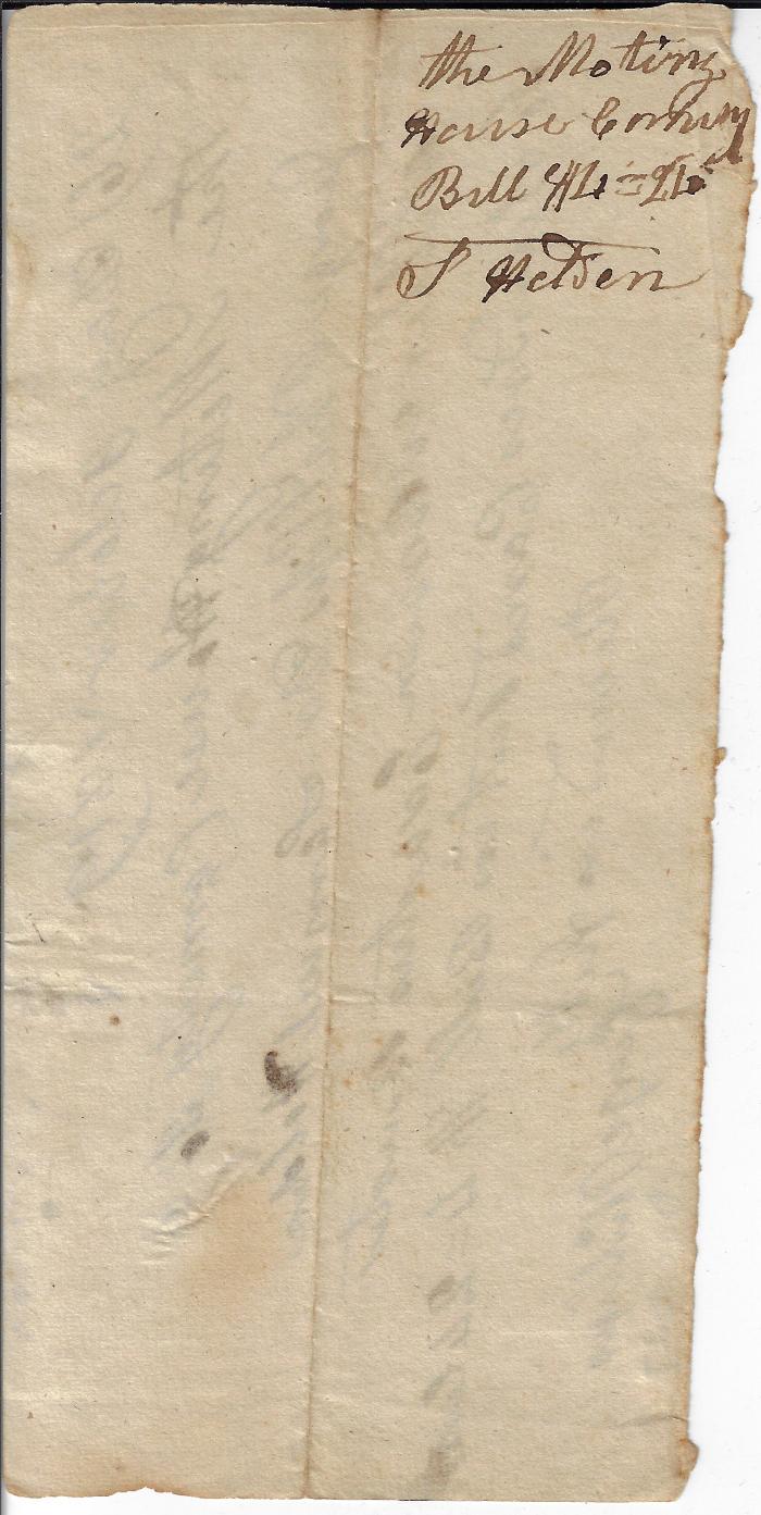 Meeting House bill from George Phillips