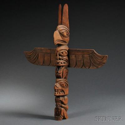 Carved Wood Totem Pole