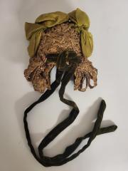 Straw Bonnet with Acid Green Rosettes worn by Cora Jarvis Harriman