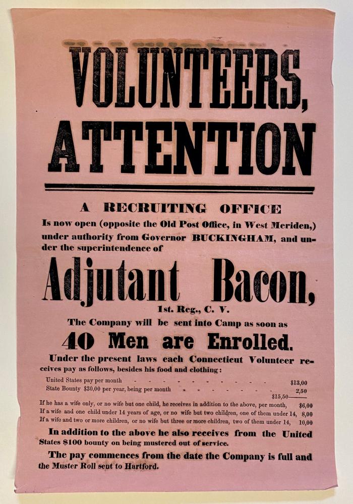 Civil War Recruiting Poster, NYC, 1861