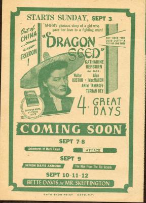 Movie Theatre Flyer, Dragonseed