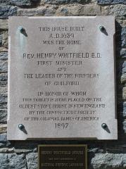 Whitfield House Plaque