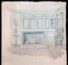 Painting -  AB House Fireplace (watercolor)