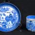 Ceramic Cup & Saucer w/ Blue & White Detailing 