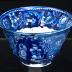 blue & white handleless cup a